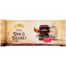 Tabulková čokoláda Rozinky a Rum 200g