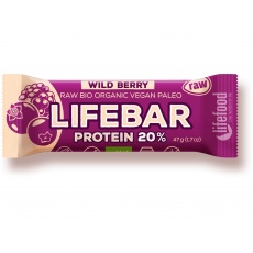 Bio tyčinka Lifebar proteín Wild berry 47g min. trv.12.5.2023