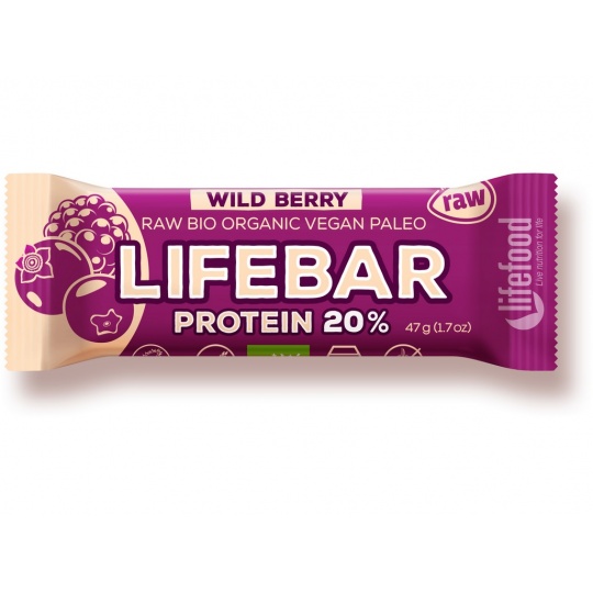 Bio tyčinka Lifebar proteín Wild berry 47g