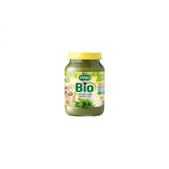 Bio Detská výživa špenát s ryžou OVKO 190g